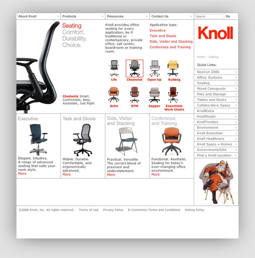 Knoll Web Page: Seating