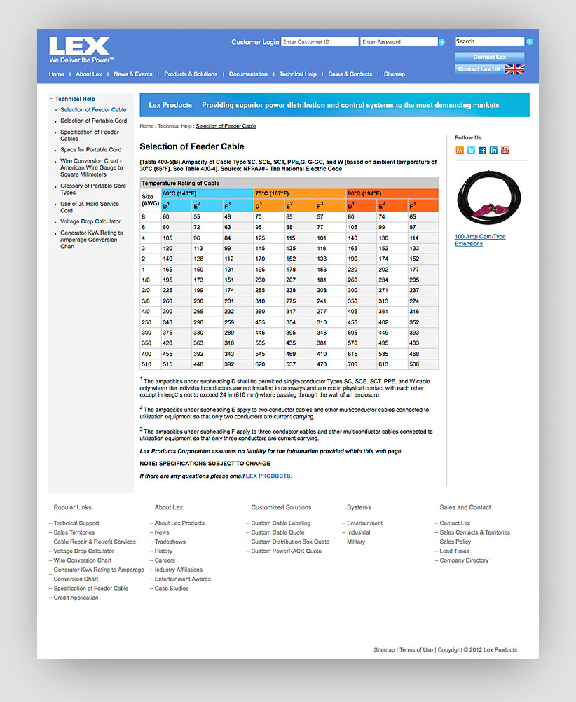 Lex Products Web Page